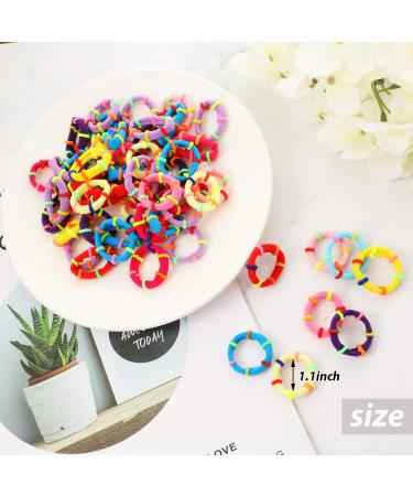 200 Colorful Elastic Hair Ties for Girls - Soft and Stretchable Ponytail Holders in Mixed Colors - Buy Online on GoSupps.com