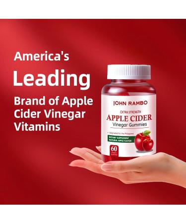 Apple Cider Vinegar Gummies for Gut Health - 60 Count - Vegan Gelatin-Free & Non-GMO with Vitamin B12 B6 Beet Root & Pomegranate - Natural Energy & Detox Supplement - Buy Online on GoSupps.com