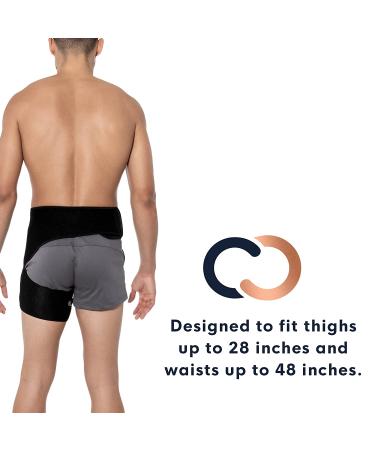 Copper Compression Groin Thigh Sleeve - Hip Support Wrap for Men and Women - Adjustable Neoprene Brace for Quads, Hamstrings, Lower Back, Sciatica, Hip Flexor, Arthritis - One Size - Buy Online on GoSupps.com
