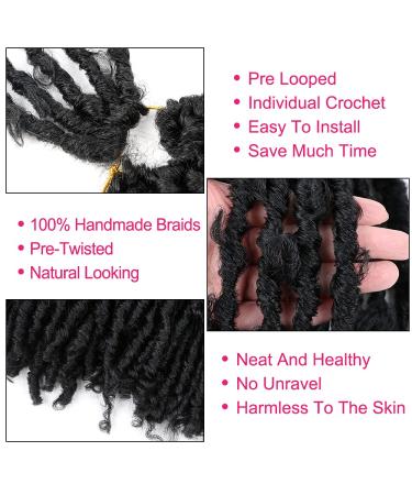 6 Pack 14 Inch Butterfly Locs Crochet Hair Extensions - Pre Looped Distressed Short Butterfly Locs in 1B (Pack of 6) - Buy Online on GoSupps.com