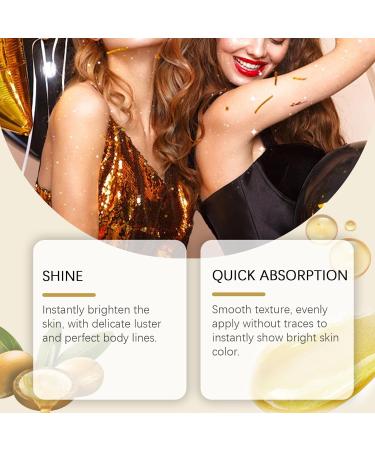  Utapossin Body Oil Liquid Lightening Makeup Shine Oil Shiny Glitter Moisturizing and Luminous Body Highlighter Makeup Light and Non-sticky (Gold) - Buy Online on GoSupps.com