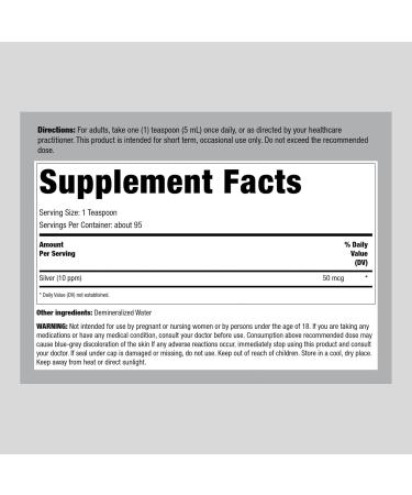 Piping Rock Colloidal Silver Liquid 16 fl oz | 10 PPM Bio-Active Nano Silver Supplement - Non-GMO & Gluten-Free - Buy Online on GoSupps.com