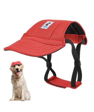 Pawaboo dog baseball caps dog preap with elastic ear holes adjustable dog cap sport pet hat sun protection for small medium -sized & large dogs dogs outfits dog costume (red XL) XL red - Buy Online on GoSupps.com