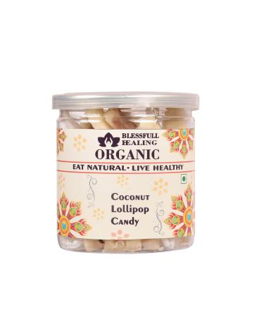 Blessfull Healing Organic Coconut Lollipop Candy 200 Gram Airtight Container (Packing May Vary)