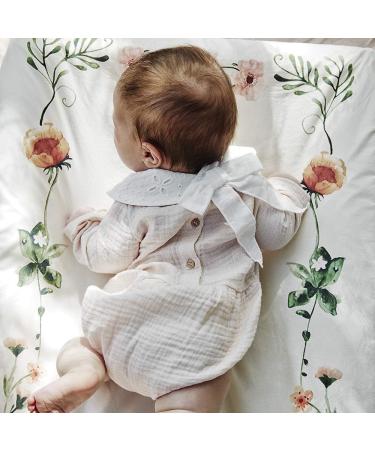Elodie Details Universal Changing Pad Covers (2-Pack) - 100% Oeko-Tex Cotton - Meadow Flower White/Beige - 74 x 48 cm - Buy Online on GoSupps.com