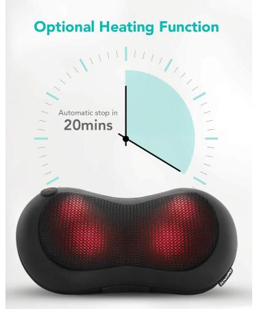 Shiatsu Electric Neck and Back Massager Pillow with Heat - 3D Deep Tissue Kneading for Muscle Pain Relief - Ideal for Home, Office, Car Use - Perfect Gift for Dad and Mom - Buy Online on GoSupps.com