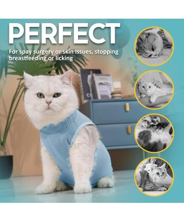 Avont Katzenbody for Cats | Post-Op Recovery Suit | Leak Protection & Abdominal Wound Care | Size M - Blue - Buy Online on GoSupps.com