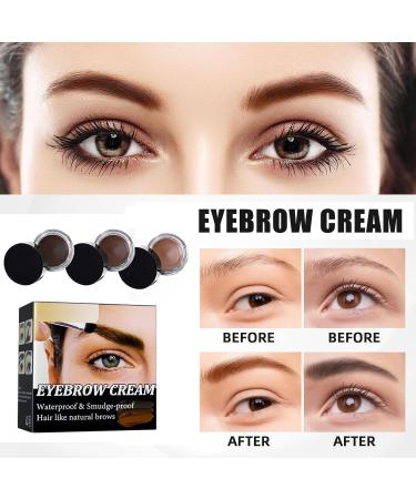 1PCS Eyebrow Pomade Waterproof Eyebrow Cream Smudge Proof Brow Pomade Sweat Proof Long Lasting for Natural Looking Eyebrow Makeup Light Brown - Buy Online on GoSupps.com