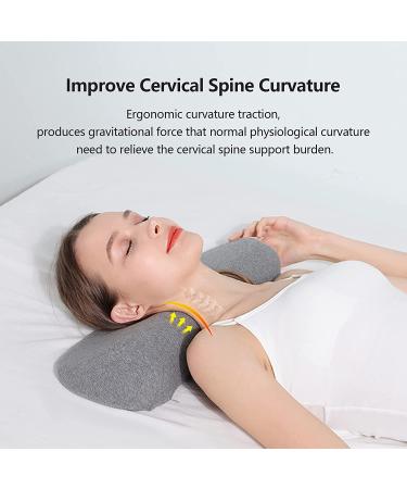 Cervical Neck Pillow for Sleeping - Memory Foam Neck Bolster Pillow for Stiff Neck Pain Relief - Dark Gray - Buy Online on GoSupps.com