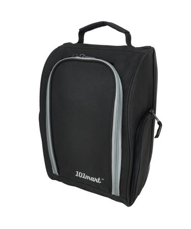 101mart Golf Shoe Bag Men & Women | Zippered Sport & Travel Shoe Carrier Bag with Ventilation & Side Pockets for Accessories | Great Gift for Golfers (Black) - Buy Online on GoSupps.com