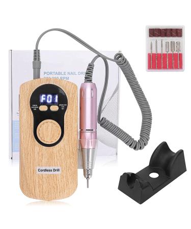 Electric Nail Files 30000RPM Electric Nail Drill Kit fot Acrylic Nail Gel Adjustable Speed for Manicure Pedicure 6 Pcs Nail Polishing Head & 6 Pcs Sanding Bands
