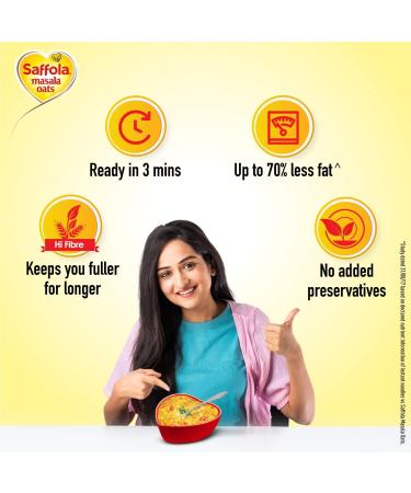 Saffola Masala Oats 38g: Classic Tasty & Healthy Evening Snack - Buy Online on GoSupps.com