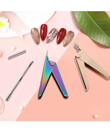Rhinocats Acrylic False Nail Clippers with Magnets & Length Measurement - Stainless Steel Nail Tip Cutter for Salon & Home - Gold Manicure Set - Buy Online on GoSupps.com