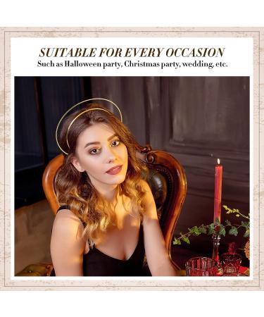 30 Pcs Angel Halo Headband Metal Tiara Hair Hoops for Women Girls - Gold | Birthday Wedding Bridal Halloween Cosplay Mardi Gras Party Accessories - Buy Online on GoSupps.com