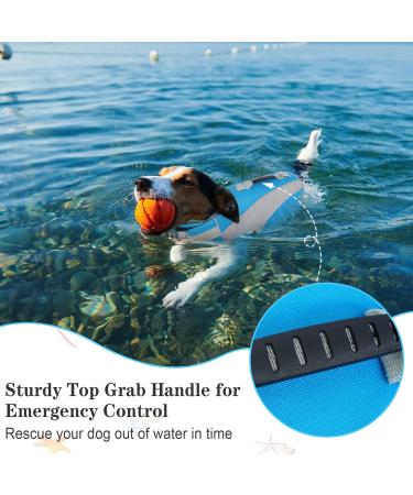 Ultimate Dog Life Vest - Ripstop Float Coat for All Sizes | Lifeguard Swimming Vest with Rescue Handle & Reflectors (Blue Large) - Buy Online on GoSupps.com