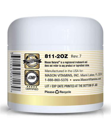 Mason Natural Vitamin E Skin Cream 2 oz - Moisturizing & Repairing - 100% Natural - Buy Online on GoSupps.com