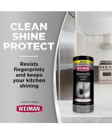 Weiman Stainless Steel Wipes - 30 Count (Pack of 3) | Premium Cleaning for Kitchen & Appliances - International Shipping Available - Buy Online on GoSupps.com