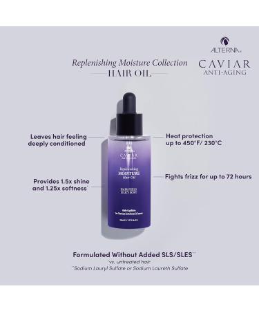 CAVIAR Anti-Aging Replenishing Moisture Hair Oil 1.7 oz | Lightweight Nourishing Hair Oil for Shine Softness Heat Protection & Frizz Control - Shop Internationally - Buy Online on GoSupps.com