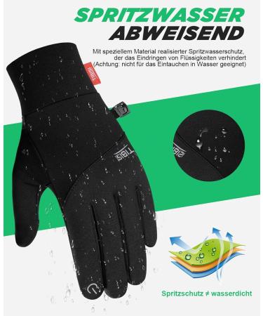 Winter Touchscreen Gloves for Men & Women - Thermal Non-Slip Cycling & Skiing Gloves - Breathable Elastic Running Gloves XL Black - Buy Online on GoSupps.com