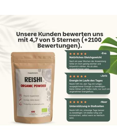 Cupplement Reishi Powder Organic 60 grams Mushroom Immune Powder Singlepack - Buy Online on GoSupps.com
