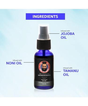 Premium Pre-Shave Oil for Sensitive Skin - Moisturizing Jojoba Noni & Tamanu - Unscented Smooth Shaving Experience - Buy Online on GoSupps.com
