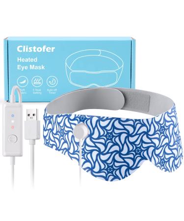Clistofer Heated Eye Mask Warm Eye Compress Mask for Dry Eyes USB Electric Eye Heating Pad Warming Patches Reusable Eye Therapy Heat Mask Graphene Far Infrared Hot Sleep Mask for Men Women