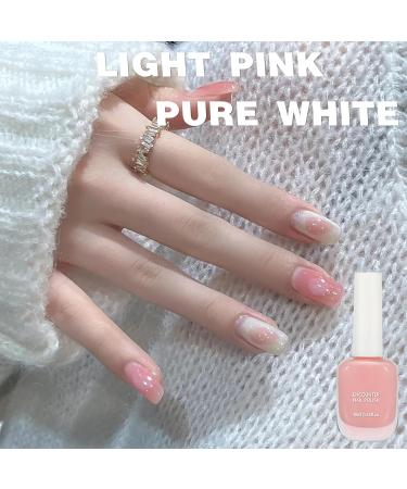 Nail Polish Set Pink & White Nail Polish 2 Color Quick Dry Water-Based Nail Gel Chip-resistant Peel off Nail Polish Kit for DIY Nail Art French Manicure At Home No Need Cure - Buy Online on GoSupps.com