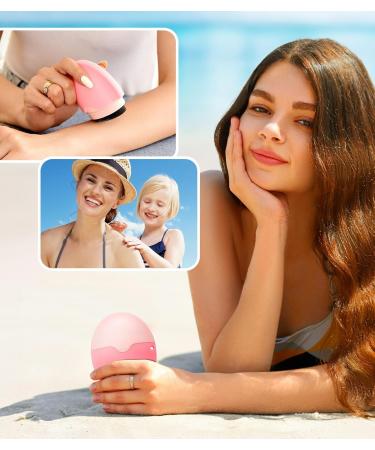 Sunscreen Applicator for Kids | Roll-On Sponge & Brush Set | Sunblock Buddy with Caps - Pink - Buy Online on GoSupps.com