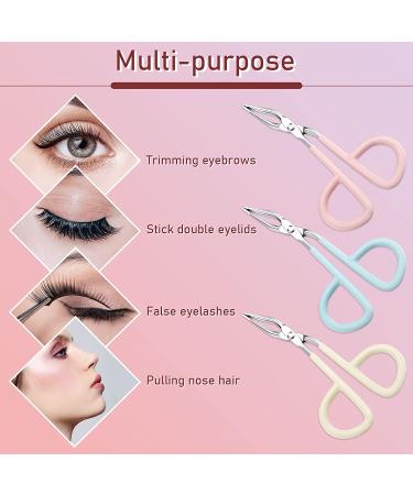 3-Piece Stainless Steel Eyebrow Scissor Handle Tweezers Set for Face Makeup and Care - Buy Online on GoSupps.com
