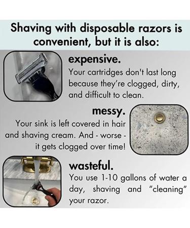 Razor Rinser - Clean Your Razor Efficiently Shaving Razor Rinser Manual Push-Type Razor Rinser Razor Cleans No Electricity Required Save Water And Ditch The Sink (2) - Buy Online on GoSupps.com
