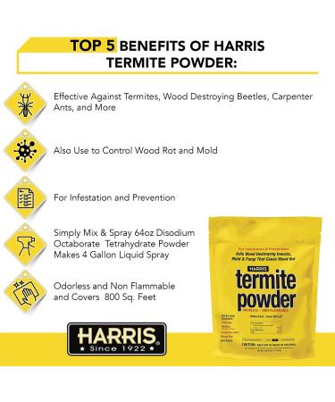 HARRIS Termite & Carpenter Ant Treatment 4lb Powder - Mold Killer & Prevention Spray - Buy Online on GoSupps.com