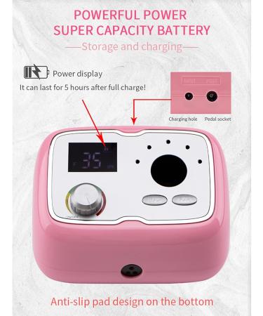 Electric Nail Drill 35000 RPM Compact Efile Electrical Professional Nail File Kit with Foot Pedal for Acrylic Gel Nails Manicure Pedicure Polishing Shape Tools Design for Home Salon Use Grey - Buy Online on GoSupps.com