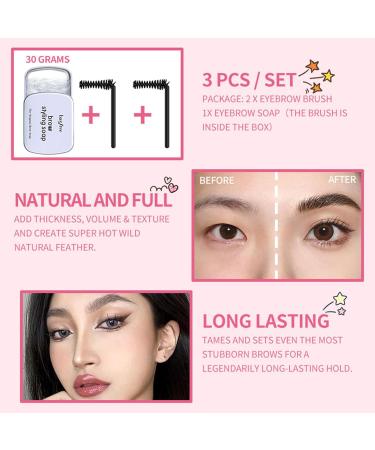 MISOYER Eyebrow Wax Feathery Brows Transparent Makeup Soap Waterproof Clear Eyebrow Wax Solipour Styling Kit for Women - Buy Online on GoSupps.com