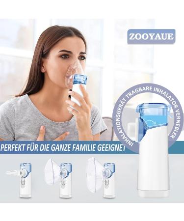 Buy Noiseless Mesh Nebulizer Set - USB Rechargeable Inhalation Devices for Adults & Children | Blue Mouthpiece & Masks - Buy Online on GoSupps.com