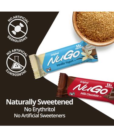 NuGo Protein Bar Chocolate & Peanut Butter Chocolate 11g Protein 170 Calories Gluten Free 15 Count Bundle 15ct Chocolate 15 Count (Pack of 1) + Peanut Butter - Buy Online on GoSupps.com