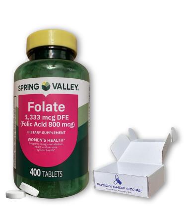 Prenatal Vitamins- Folate Acid Methyl 1 333 mcg Prenatal 400 Tablets (Pack of 1) Boxed by Fusion Shop Store