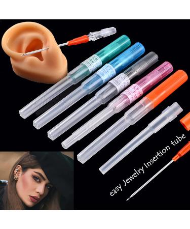 Prgislew 14G Catheter Piercing Needles - 5 Pack, Hollow Needles for Ear, Nose, Lip, Tongue, Belly, Navel, Nipple, and Cartilage Piercings - Buy Online on GoSupps.com
