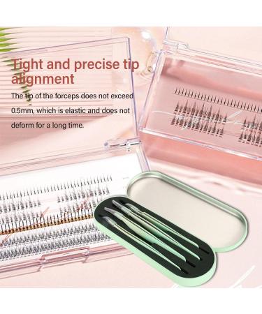 DIY Eyelash Applicator Tool Set | Stainless Steel Tweezers & Scissors for Eyelash Extensions | Green Lash Cluster Tweezers & Eyebrow Curler - Buy Online on GoSupps.com