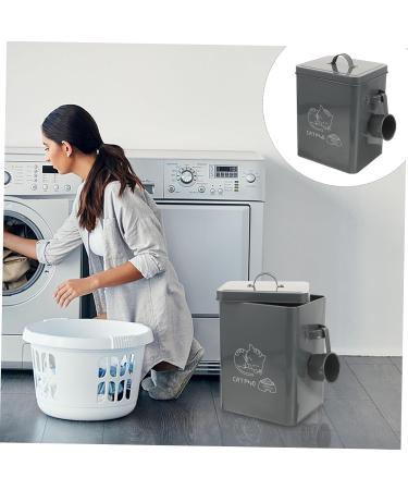 Amosfun 1 Set Simple Laundry Box Storage Box Flour Dispenser Enamelware Laundry Holder Grey Iron - Buy Online on GoSupps.com