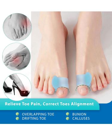 Gel Toe Separators for Overlapping Toes | Bunion Relief & Hallux Valgus Corrector for Men & Women - Orthopedic Toe Spacers - Blue - Buy Online on GoSupps.com