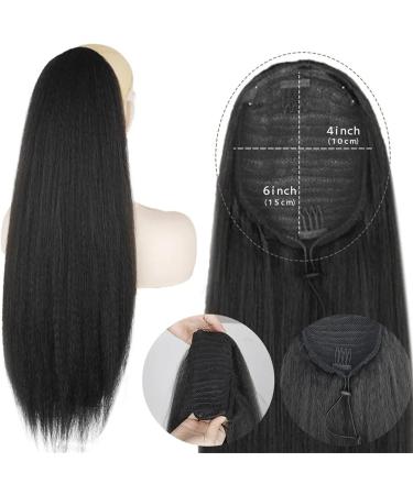 Ponytail Extensions 24 Inch Drawstring Ponytail Extension for Black Women Yaki Straight Ponytail Extension Synthetic Long Clip In Ponytail Hair Pieces for Women (Color : 4 Size : 24inches) 24inches 4 - Buy Online on GoSupps.com