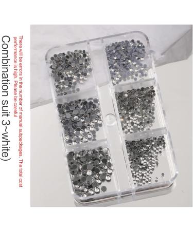 FEIlei 6 Grids Box Set Flat Back Rhinestones and Small Round Diamond Combination for DIY Nail Art Accessories Crystals - Buy Online on GoSupps.com