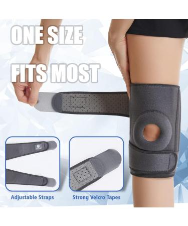 MAYKI Adjustable Knee Support Brace for Men/Women - Patella Gel Pad, Breathable Design for Arthritis & Ligament Damage - Running & Weight Lifting - Grey - Buy Online on GoSupps.com