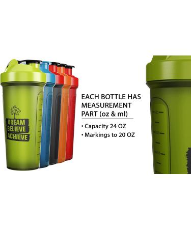 JEELA SPORTS Protein Shaker Bottles 5 Pack - 24 Oz - Buy Online on GoSupps.com