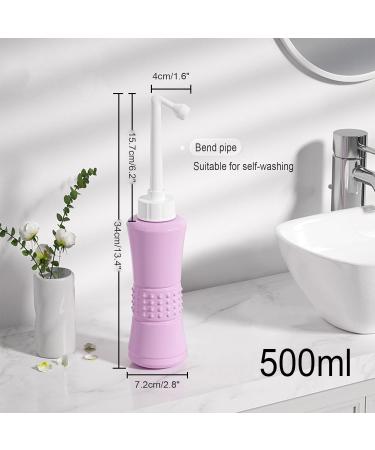 Brigtviee 500ml Peri Bottle - Portable Bidet for Intimate & Vaginal Shower | Travel Bidet with 75 Nozzle & Bags | Best Handheld Toilet Sprayer - Buy Online on GoSupps.com