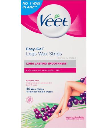 Veet Cold Wax Strips for Hair Removal - 40 Strips + 4 Finish Wipes - Normal Skin - Pack of 1 - Buy Online on GoSupps.com