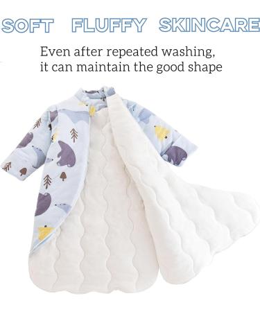 Chilsuessy Baby Sleeping Bag with Detachable Long Sleeves | 2.5 Tog Wearable Blanket for Winter | Blue Polar Bear Design | 2-4 Years - Buy Online on GoSupps.com