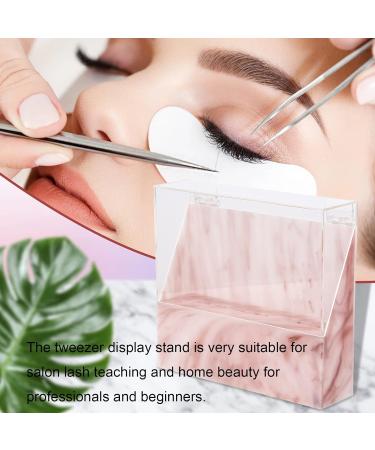 LXIANGN 8 Holes Dust-proof Eyelash Tweezers Holder Case - Pink Acrylic Marble Stand Display Organizer with Cover for Lash Extensions - Buy Online on GoSupps.com