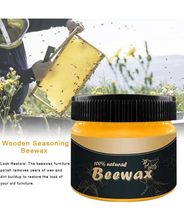 Beeswax Wood Wax for Furniture - Beeswax Cleaner Polish Wax - Wood Restoration Beeswax Traditional Wood Seasoning Beeswax with Wipe Sponge for Floor Tables Chairs Cabinets 12b - Buy Online on GoSupps.com