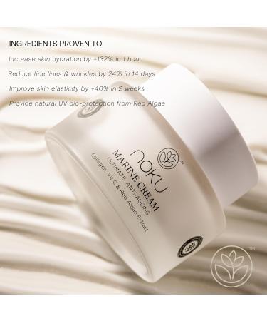 Noku Marine Cream EWG VERIFIED UltraHydrating Anti-Aging Moisturizer for Men & Women with Red Algae Vegan Collagen & Argireline Peptides | 50 ml | Vegan Cruelty-Free Award-Winning Formula 1.7 Fl Oz (Pack of 1) - Buy Online on GoSupps.com